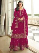 Georgette Hot Pink Eid Wear Embroidery Work Pakistani Suit